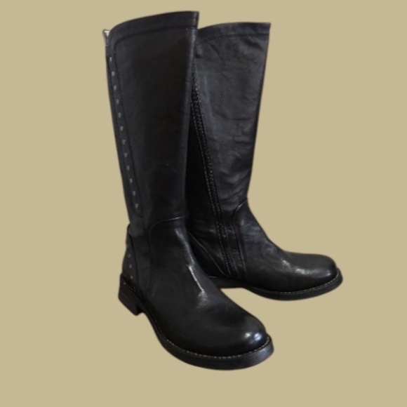 Retail $280 ROMA Casta Black Tall Leather Boots sz. 38 ( 7.5) - Picture 7 of 12